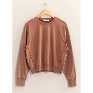 NEW HYFVE drop shoulders crop sweatshirt in chestnut